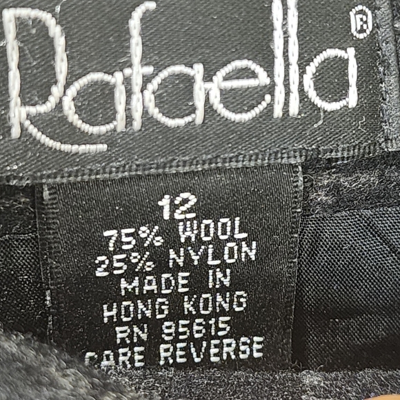 RAFAELLA Black and Gray wool blended asymetrical midi Skirt size 12 - Picture 6 of 8